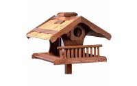 dobar green label XXL Vogelfutterhaus mit Ständer, 54 x 53 x 157.5 cm, Holz