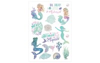 Papierdrachen Tattoo Set Metallic – Meerjungfrauen