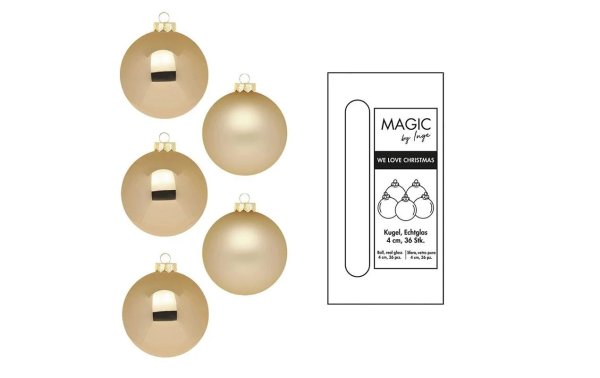 INGES CHRISTMAS DECOR Weihnachtskugel Brokatgold Ø 4 cm 36 Stück