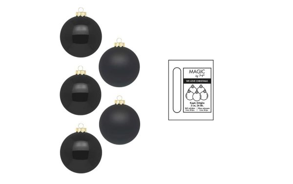 INGES CHRISTMAS DECOR Weihnachtskugel Ebony Black Ø 3 cm 24 Stück