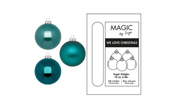 INGES CHRISTMAS DECOR Weihnachtskugel Dark Emerald Ø 10 cm 6 Stück