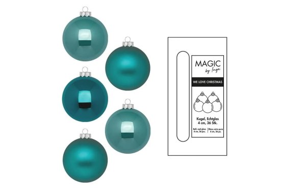 INGES CHRISTMAS DECOR Weihnachtskugel Dark Emerald Ø 4 cm 36 Stück