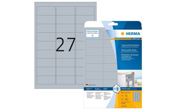 HERMA Typenschild-Etiketten 4222 63.5 x 29.6 mm