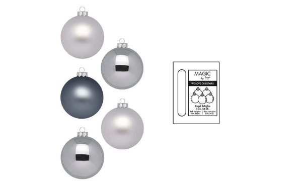 INGES CHRISTMAS DECOR Weihnachtskugel Hazy Grey Ø 3 cm 24 Stück