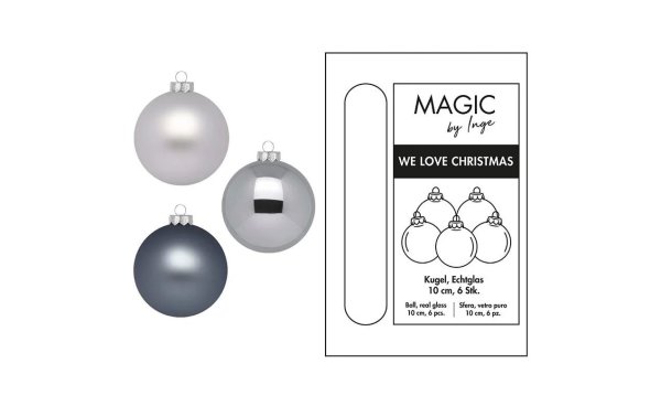 INGES CHRISTMAS DECOR Weihnachtskugel Hazy Grey Ø 10 cm 6 Stück