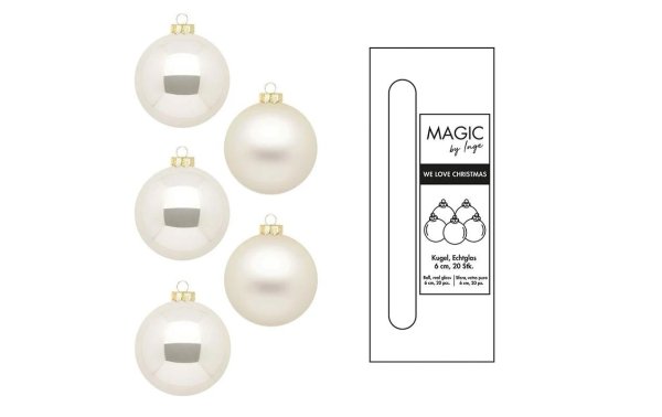 INGES CHRISTMAS DECOR Weihnachtskugel Champagne Ø 6 cm 20 Stück