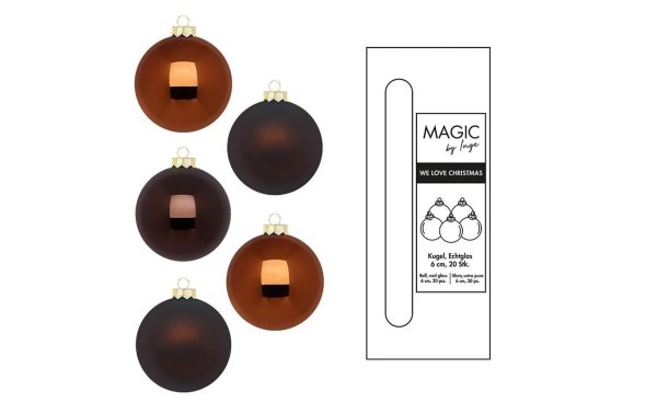 INGES CHRISTMAS DECOR Weihnachtskugel Cognac Diamond Ø 6 cm 20 Stück