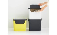 Rotho Recyclingbehälter Jive 30 l, Gelb/Schwarz/Weiss