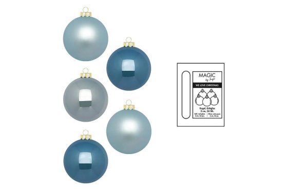 INGES CHRISTMAS DECOR Weihnachtskugel Elysian Blue Ø 3 cm 24 Stück