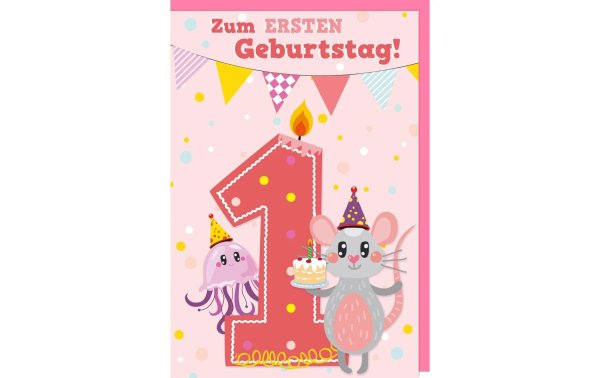 Braun + Company Geburtstagskarte Maus 1 11.5 x 17 cm