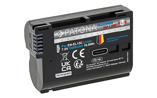 Patona Digitalkamera-Akku Platinum Nikon EN-EL15C mit USB-C