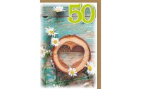 Braun + Company Geburtstagskarte Herz mit Margeriten 50...