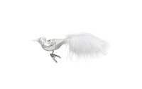 Inge Glas Manufaktur Vogel Weiss/Silber 11 cm 1 Stück