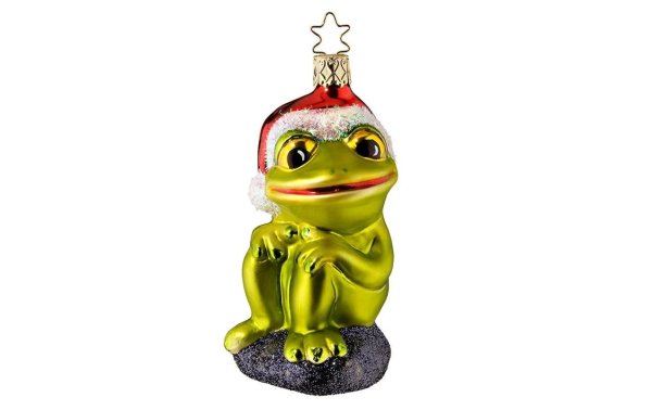 Inge Glas Manufaktur Weihnachtskugel Weihnachtsfrosch 11.5 cm 1 Stück