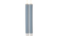 Star Trading LED-Stabkerzen Set Flamme Stripe, 25 cm, Blau, 2 Stück