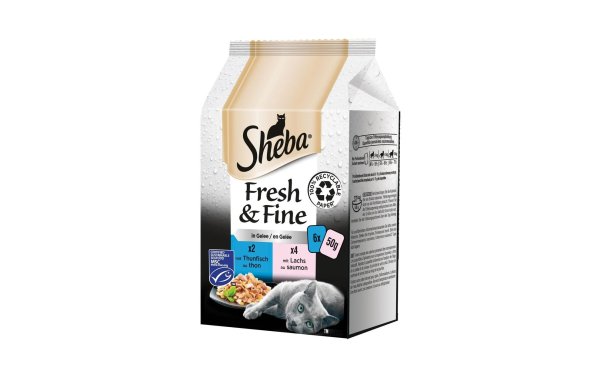 Sheba Nassfutter Fresh & Fine in Gelée Fisch, 6 x 50 g