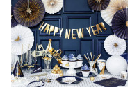 Partydeco Girlande Happy New Year 90 x 10 cm, Gold