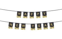 Partydeco Girlande Happy New Year 3.5 m, Gold