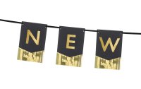 Partydeco Girlande Happy New Year 3.5 m, Gold