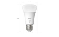 Philips Hue Leuchtmittel White, 9 W, E27, 4 Stück, Bluetooth