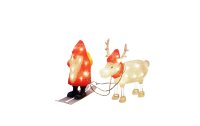 Konstsmide LED-Figur Acryl Santa mit Rentier, 40 LED