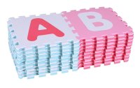 Knorrtoys Puzzlematte Alphabet + Zahlen pink-rosa