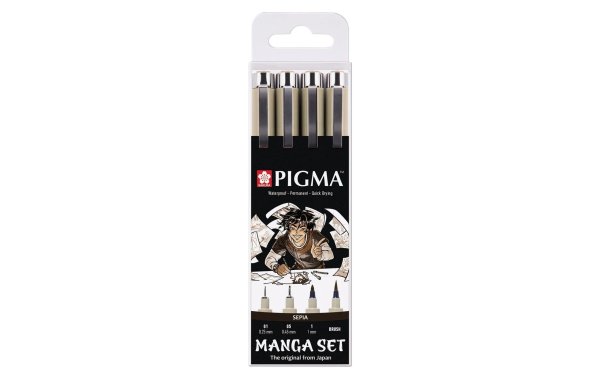 Sakura Fineliner Manga Tool Set Pigma, 4 Stück