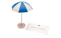 Rico Design Mini-Möbel Sonnenschirm 5.5 x 7.5 cm 1 Stück, Blau/Weiss