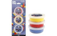 Creativ Company Modellier-Set Silk Clay 3 x 14 g Gelb; Rot; Blau