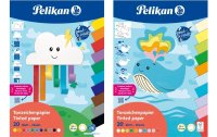 Pelikan Tonzeichenpapier Summer 20 Blatt, 11 Farben assortiert