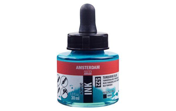 Amsterdam Acryltinte 522 Türkisblau, 30 ml