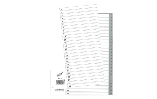 Büroline Register A4, 1-52 ohne Indexblatt