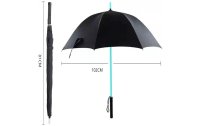 FTM Regenschirm mit LED Licht, Schwarz