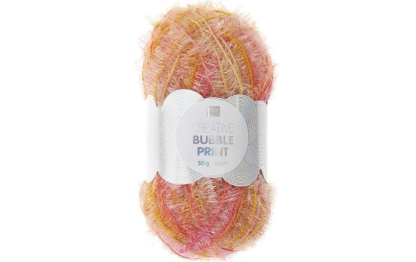 Rico Design Wolle Creative Bubble Print 50 g, Hellorange; Mehrfarbig