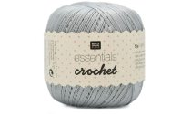 Rico Design Häkel- und Strickgarn Essentials Crochet 50 g, Hellgrau