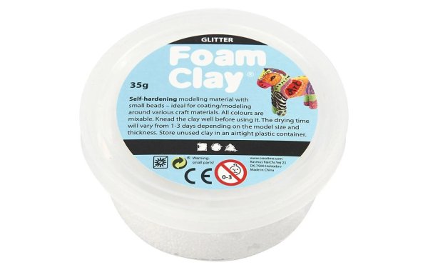 Creativ Company Modelliermasse Foam Clay 35 g Glitzer Weiss