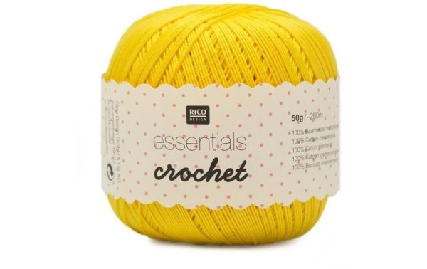 Rico Design Häkel- und Strickgarn Essentials Crochet 50 g, Gelb