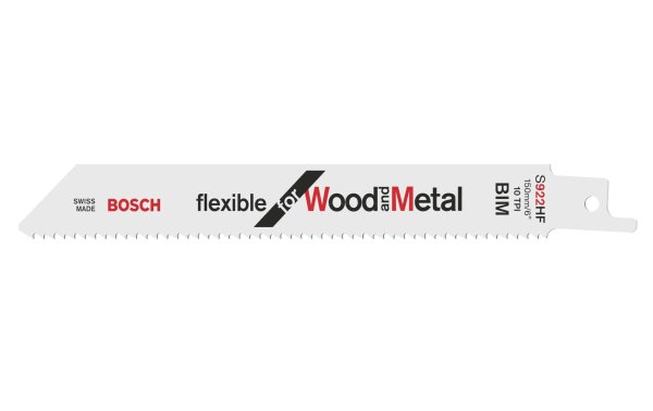 Bosch Professional Säbelsägeblatt S 922 HF Flexible Wood and Metal, 5 Stück