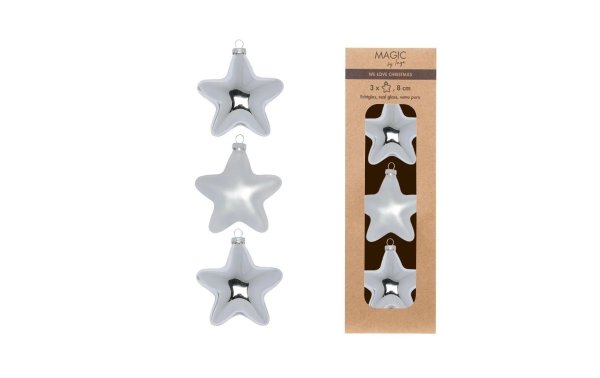 INGES CHRISTMAS DECOR Sterne Frosty Silver , 3 Stück, Silber