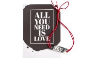 Glorex Motivkarte inkl. Freundschaftsband All you need is love