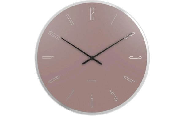 KARLSSON Wanduhr MIrror Numbers Ø 40 cm, Rosa/Silber