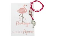Glorex Motivkarte inkl. Freundschaftsband Flamingo