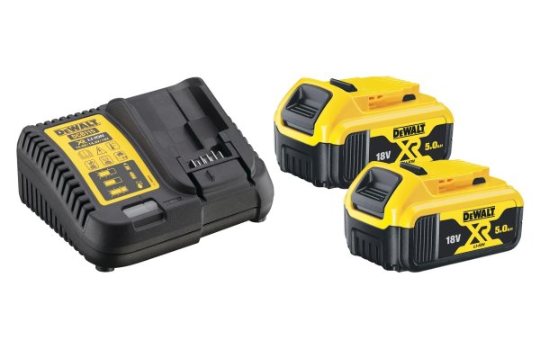 DeWalt Basis-Set XR Ladegerät & 2x 18 V 5 Ah Akku