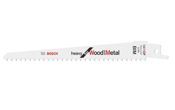 Bosch Professional Säbelsägeblatt S 611 DF Heavy Wood and Metal, 100 Stück
