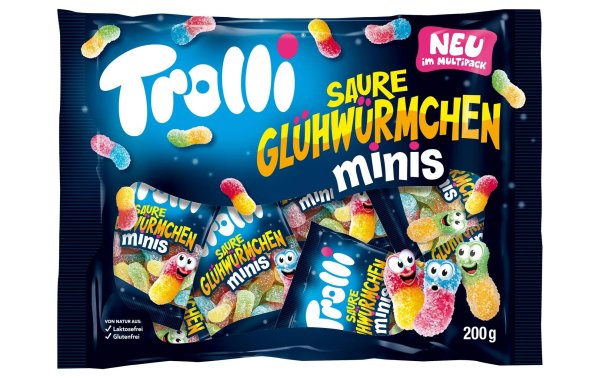 Trolli Gummibonbons Saure Glühwürmchen Minibeutel 10 x 20 g