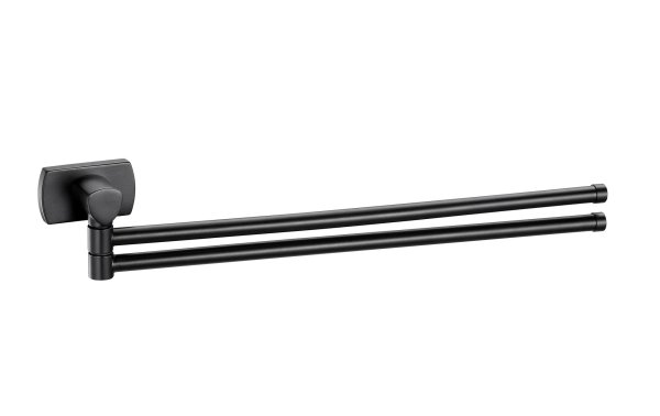 BIASCA Handtuchhalter 2-armig 42 cm, schwarz matt