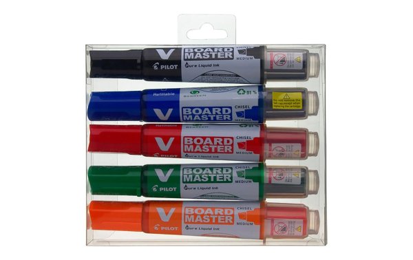 Pilot Whiteboard-Marker 5-er Set, Keilspitze