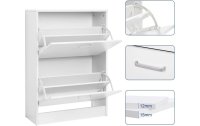 VASAGLE Schuhschrank  mit 2 Klappen 24 x 83.5 cm, Weiss