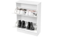 VASAGLE Schuhschrank  mit 2 Klappen 24 x 83.5 cm, Weiss