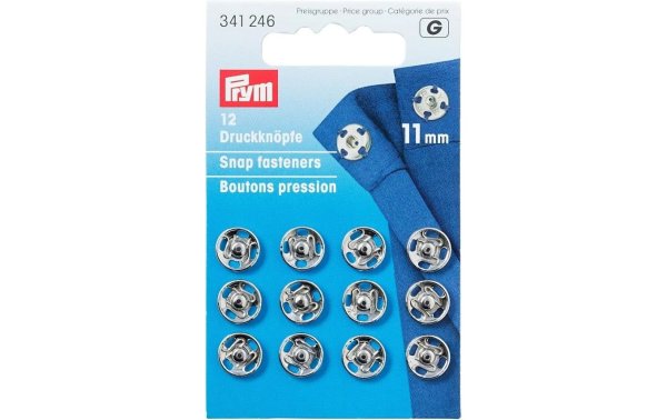 Prym Druckknöpfe Ø 11 mm, Silber, 12 Stück